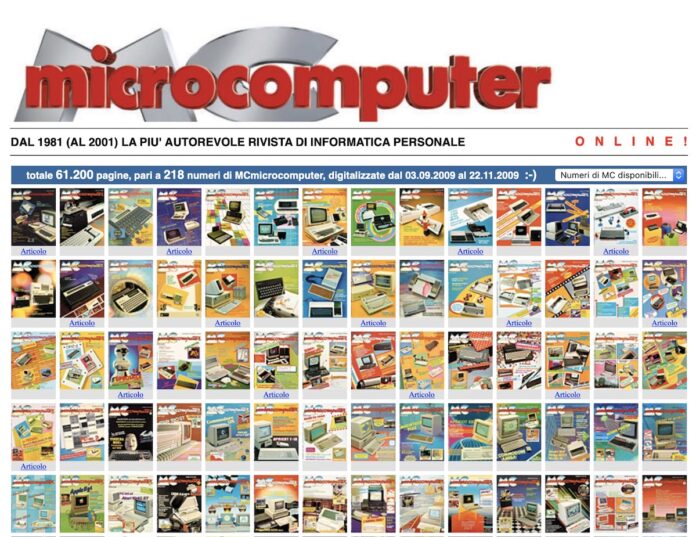 MCmicrocomputer: 20 anni di storia informatica disponibili online