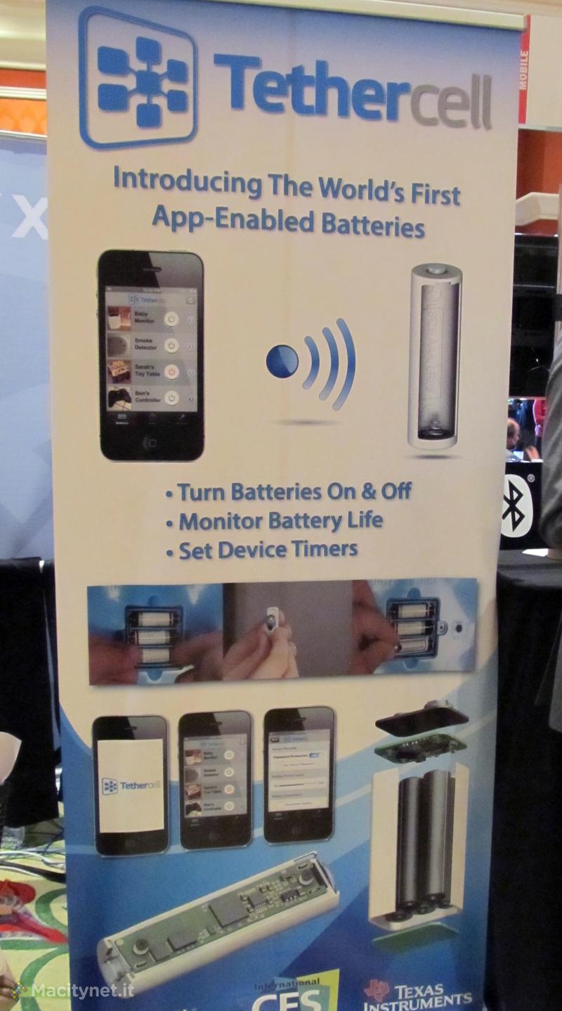 CES 2013: Tethercell, le batterie diventano dispositivi Bluetooth con alimentazione intelligente