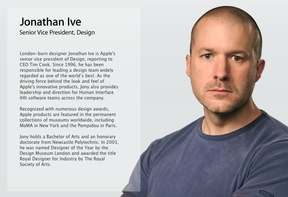Cambio titolo per Jonathan Ive: ora è Senior Vice President, Design