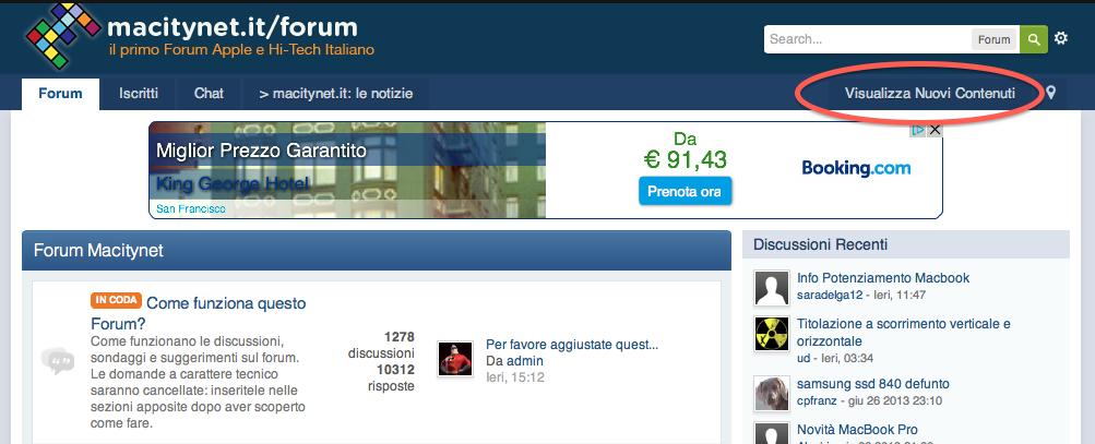 il Forum rinnovato di macitynet.it: un potente strumento per la comunità Apple forum visualizza nuovi contenuti