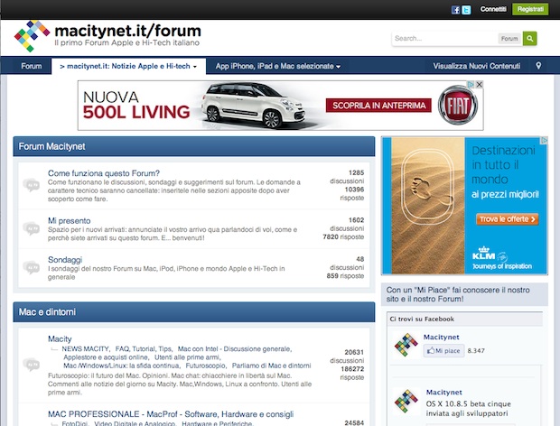 Forum Macitynet e FaceBook