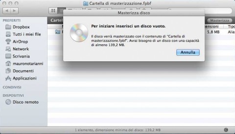 masterizzare con Mac