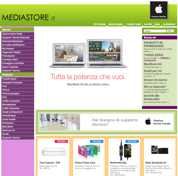 Mediastore: tutte le offerte per acquistare iMac, MacBook Air e iPod a prezzo scontato Mediastore