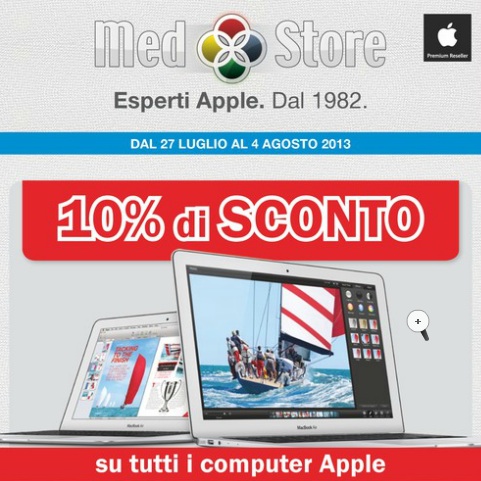 10% su tutti i Mac nel nuovo volantino online di Med Store