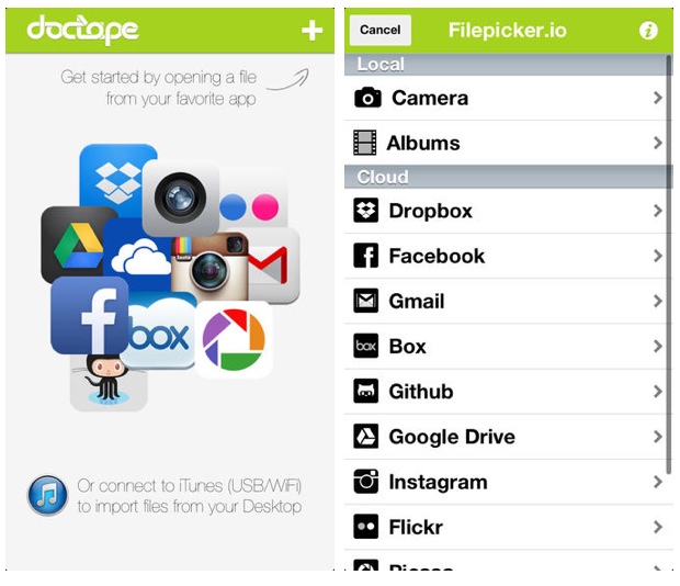 doctape Viewer accesso a tutti i tipi di file e servizi cloud su iOS doctape Viewer
