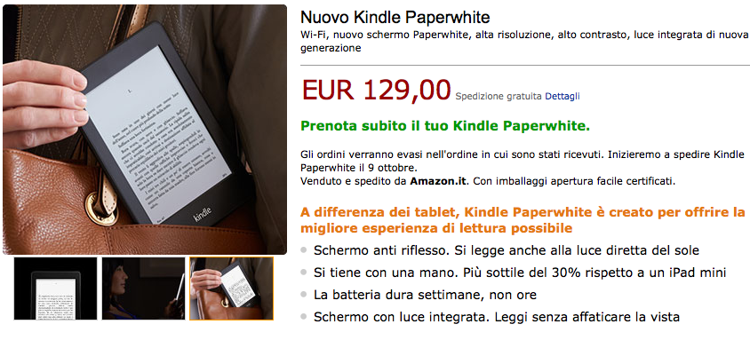 nuovo kindle paperwhite