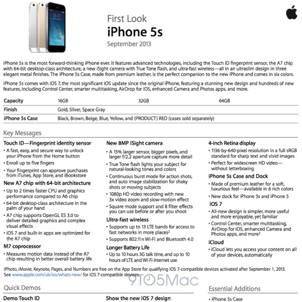 iPhone 5s: online la guida dei dipendenti Apple Store per promuovere lo smartphone
