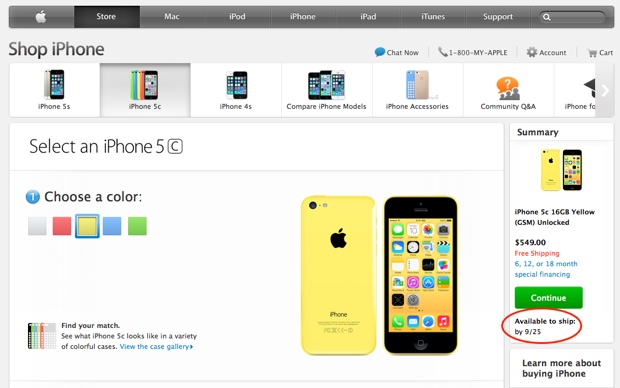 iPhone 5c: slittano di poco le date dei preordini, domanda tiepida? iPhone 5c
