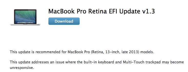 Bug trackpad MacBook Pro Retina 2013