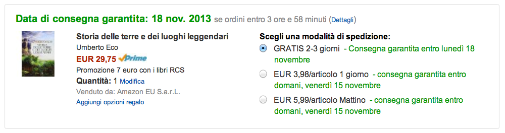 amazon spedizione mattino