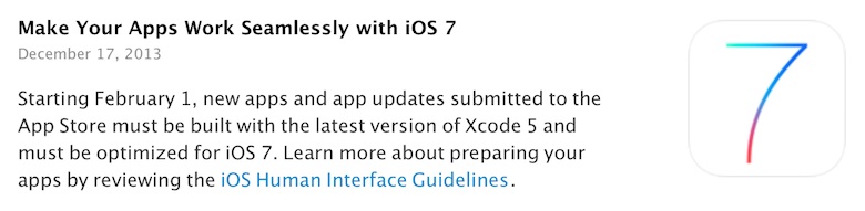 ottimizzazione per iOS 7