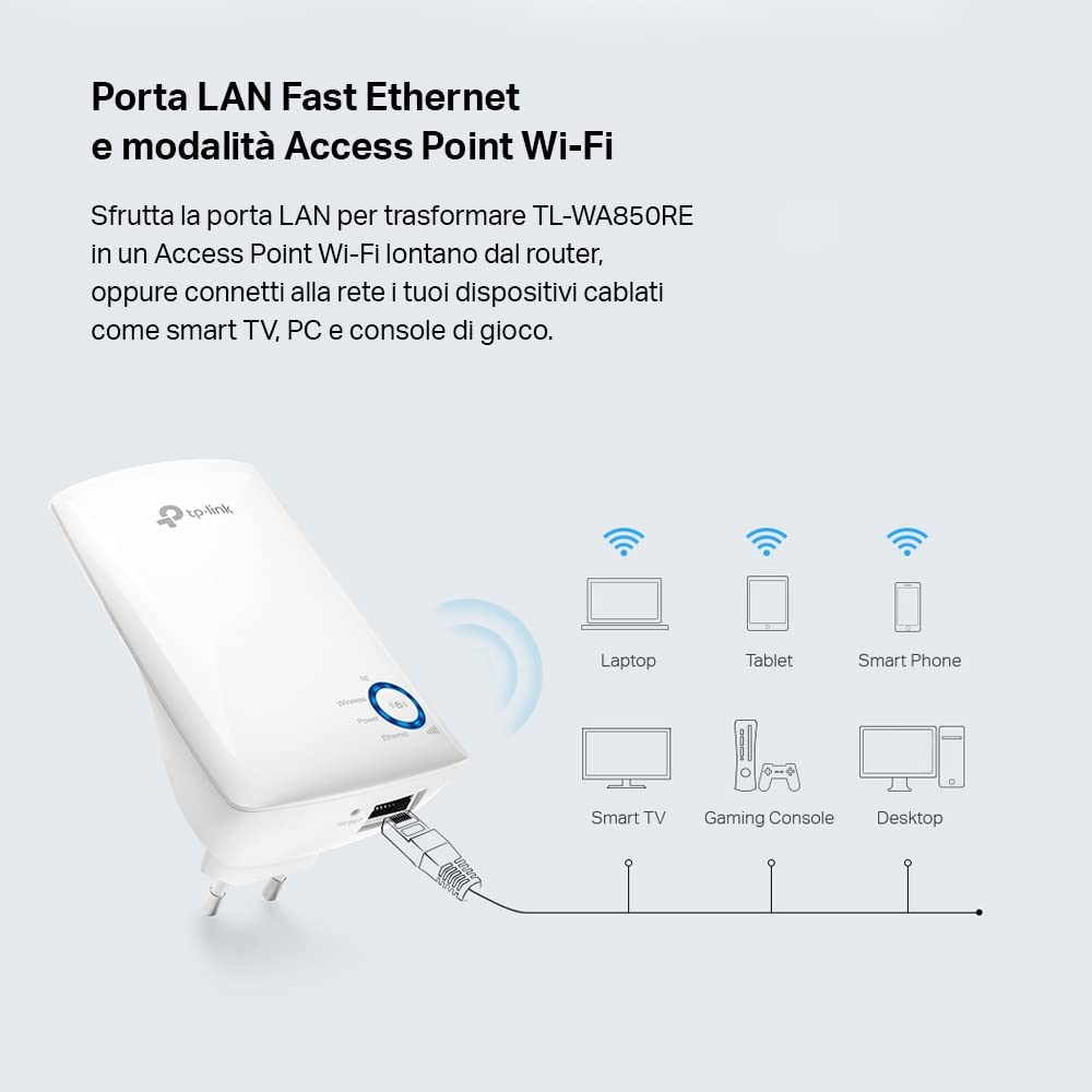 TP-Link TL-WA850RE: bridge ethernet ed extender Wi-Fi, tutto in uno a 30 euro