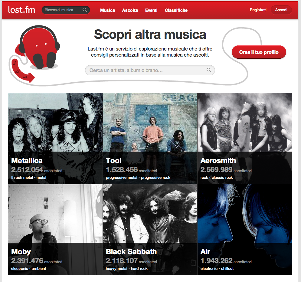 Last.fm – Ascolta musica gratis e guarda video con il più grande catalogo musicale online