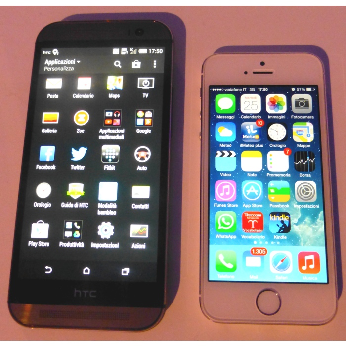 htc one M8 e iPhone 5s icon