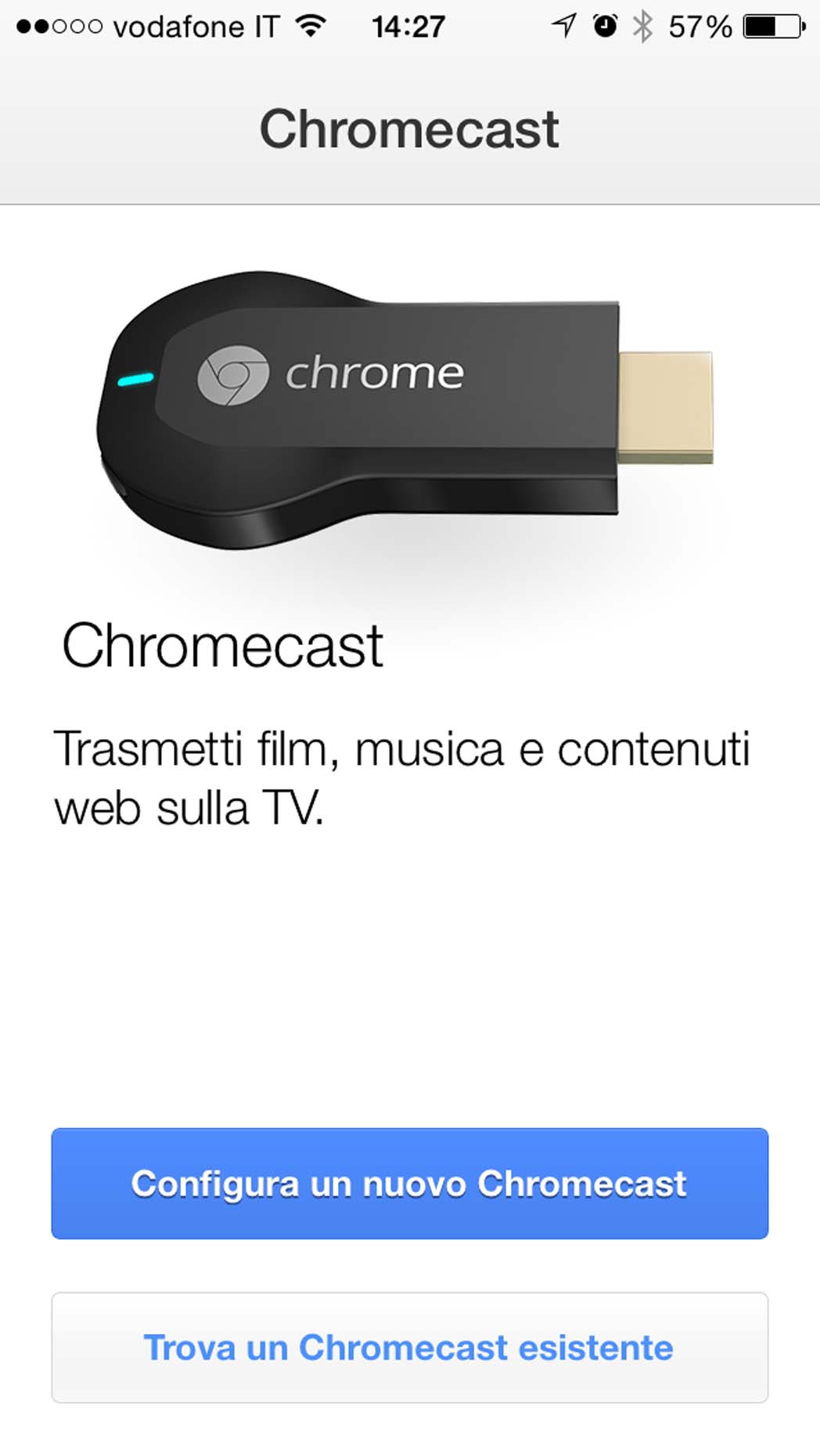Collegare Chromecast per iPhone