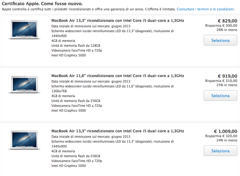 macbook air ricondizionati