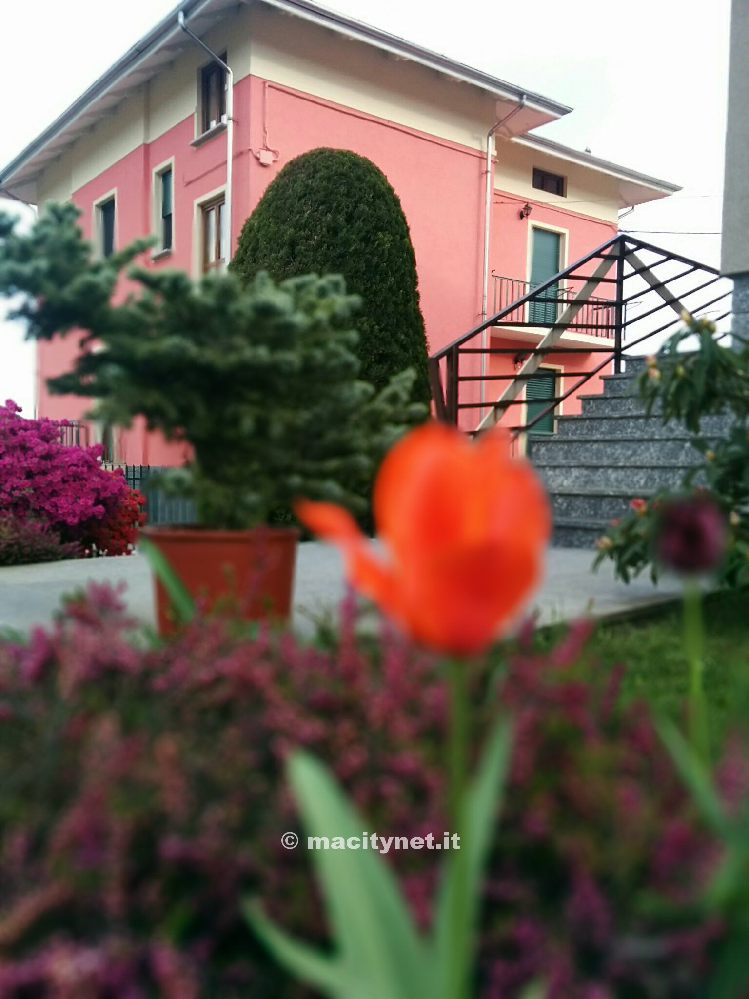 In questa terza e ultima immagine la messa a fuoco è sulla casa e sullo sfondo
