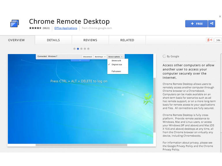 chrome remote desktop chrome app