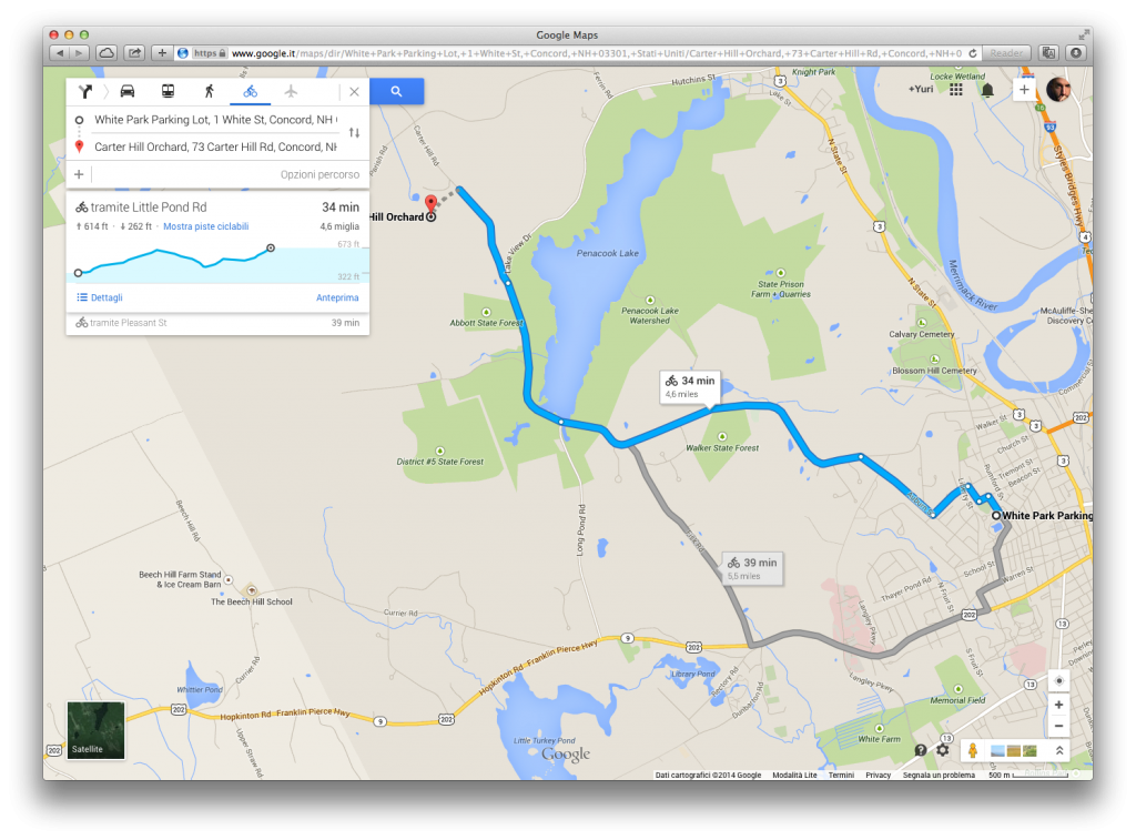 bicicletta su Google Maps