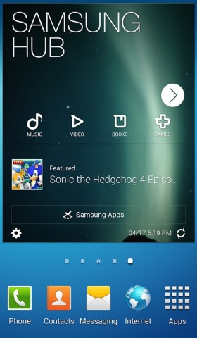 samsung hub 550 screen