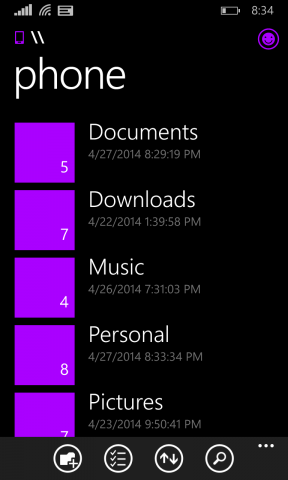 File Manager su Windows Phone