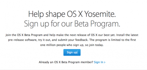 Beta OS X Yosemite