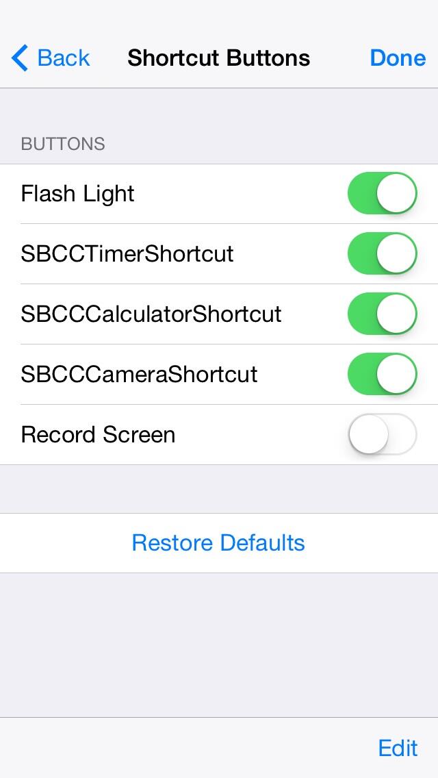Control Center iOS 8