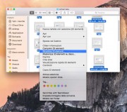 Rinominare gruppi di file. È possibile rinominare gruppi di file (in precedenza si poteva fare con Automator, AppleScript o utility specifiche); selezionando un gruppo di documenti con il tasto destro del mouse/trackpad appare ora nel menu contestuale la voce “Rinomina elementi” con la quale, come si può intuire, è possibile di cambiare il nome a più file contemporaneamente. È possibile sostituire un testo specifico nel gruppo, aggiungerlo, cambiare formato.