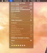 Esempio menu del Finder impostando con la modalità "Dark"