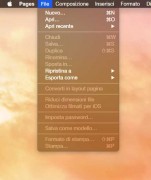 Esempio di menu in modalità Dark