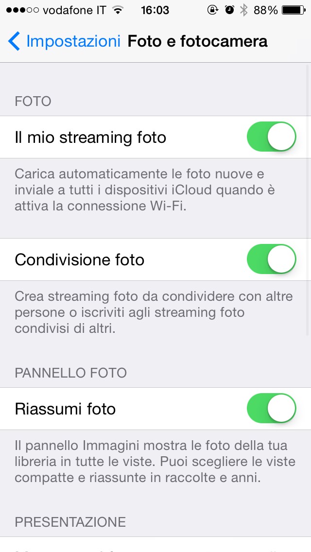 streaming foto condivisi iPhone