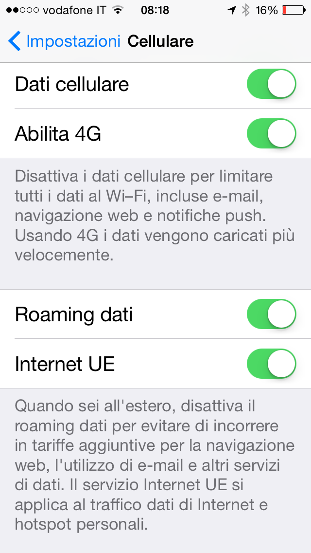 Configurare Hotspot personale Wind su iPhone