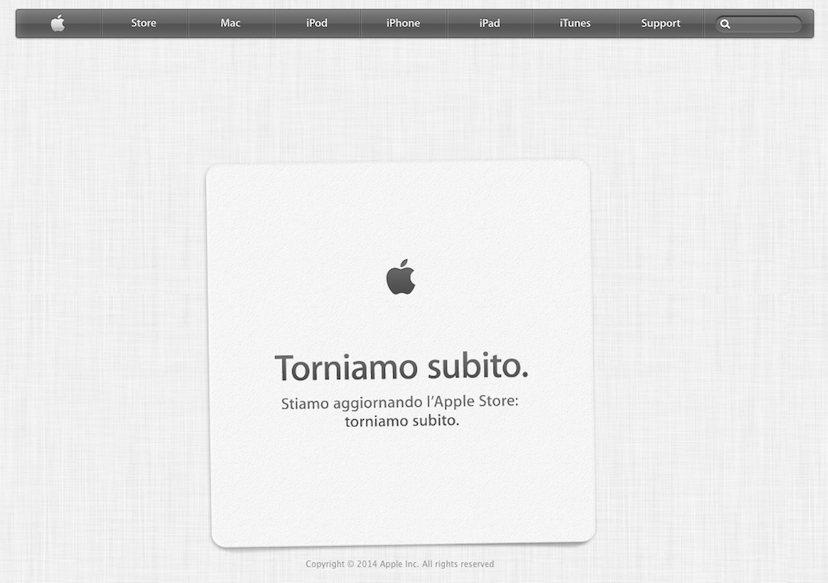 Apple Store Online chiuso