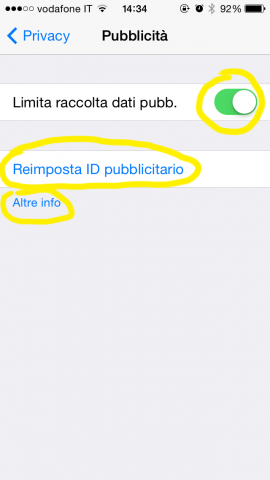 Privacy su iOS 7