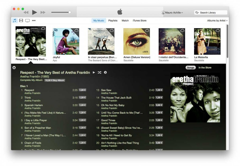 Nuovo sfondo per gli acquisti nell'iTunes Store