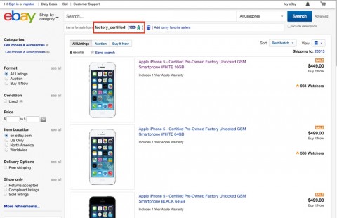usato apple su ebay - factory_certified 1000