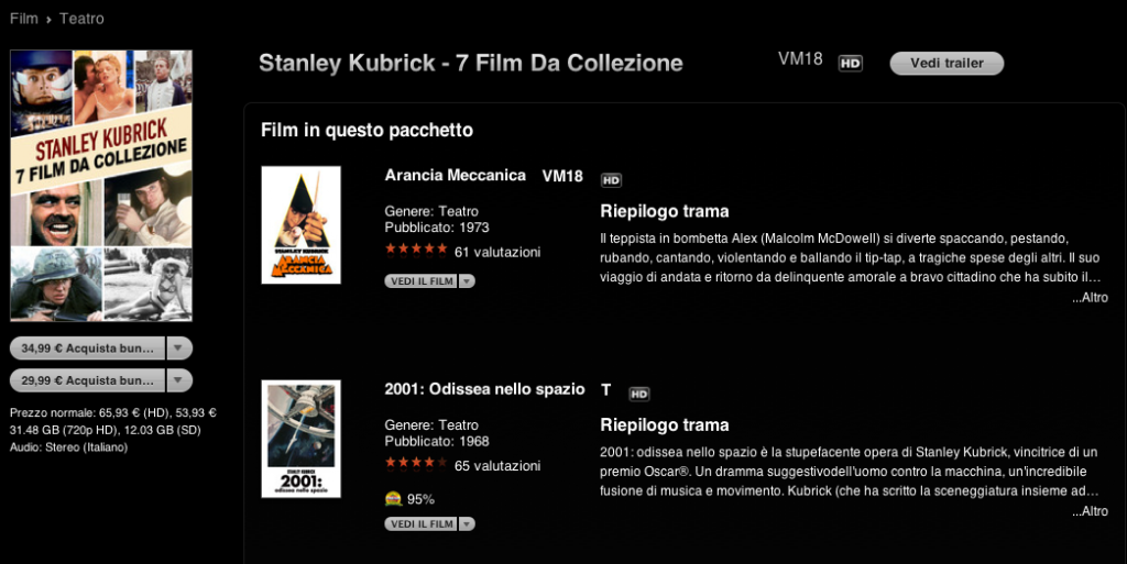 Bundle di film primo Staney Kubrick