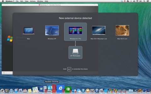 software di virtualizzazione Parallels Desktop 10 - USB Connection Dialogue