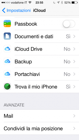 cambia icona iCloud