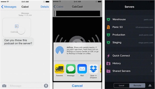 Esempio Transmit su iOS