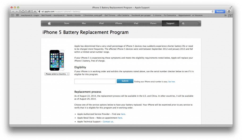 iPhone 5 Battery Replacement Program
