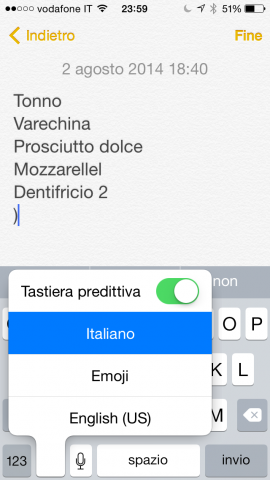 tastiera predittiva