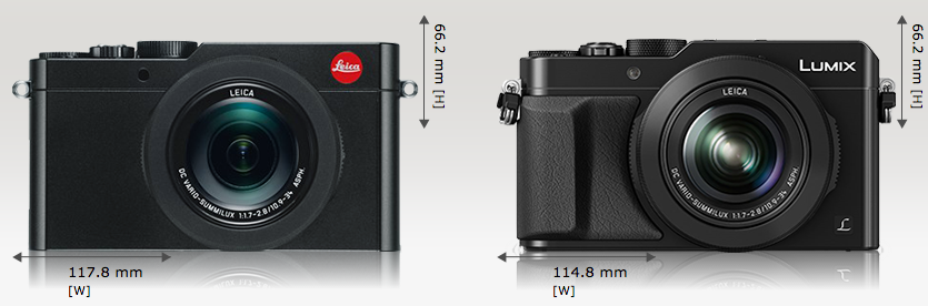 Leica D-Lux Typ 109 vs Panasonic DMC LX100 Camera Size Comparison