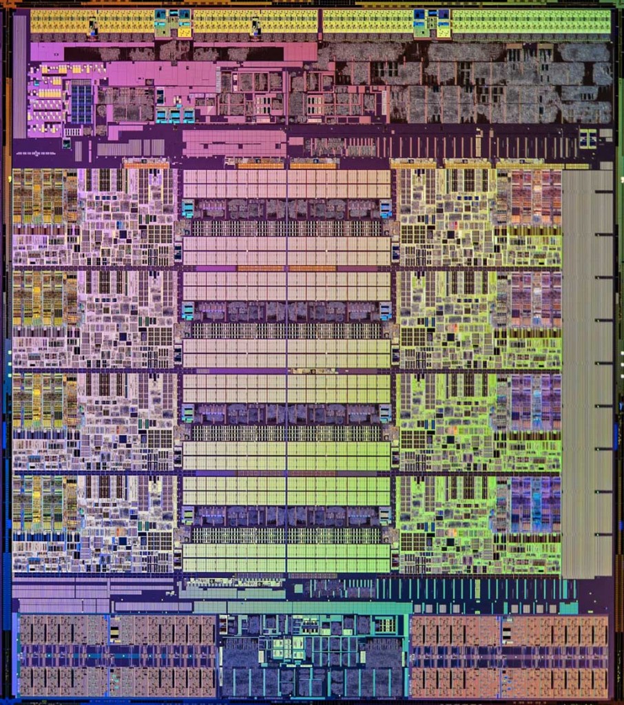Il die dell'Intel Core i7-5960X extreme edition.