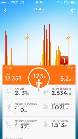 Jawbone UP applicazione