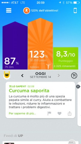 Jawbone UP applicazione