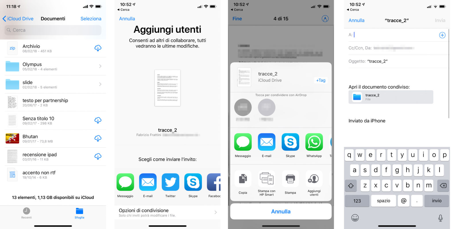 Come funziona la condivisione di file da iCloud Drive da iOS