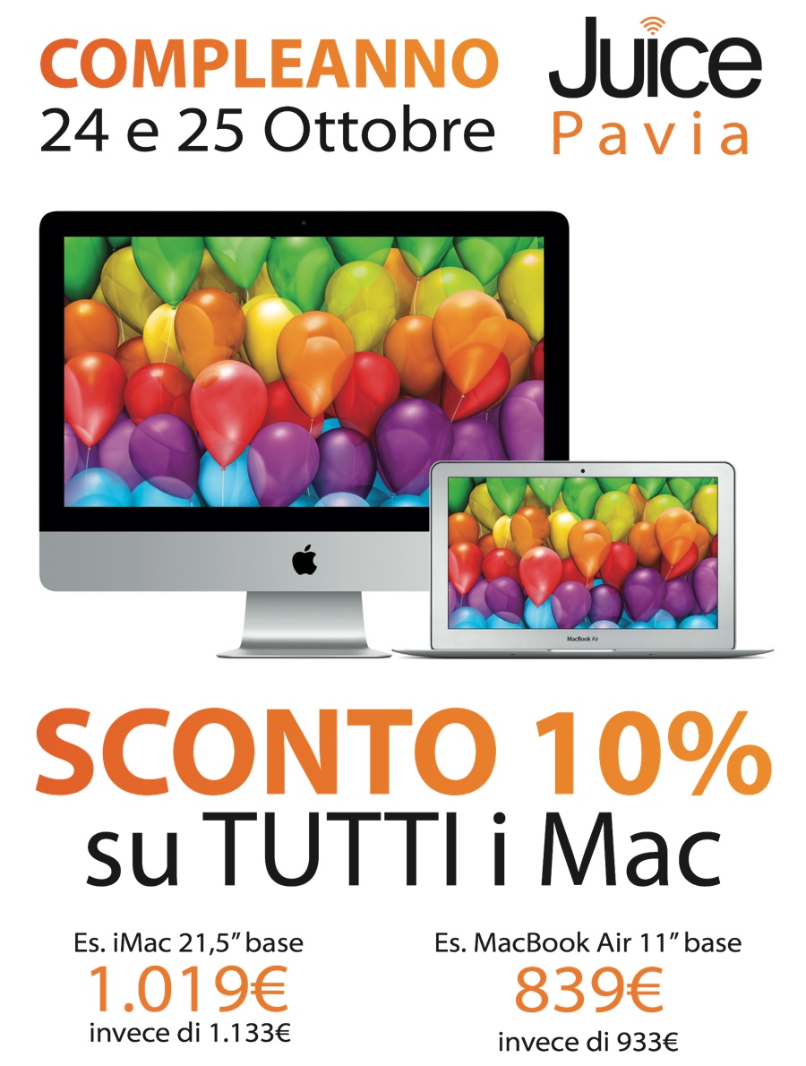 Juice oggi sfornata di iPhone 6 e Plus, a Pavia 10 di sconto su tutti