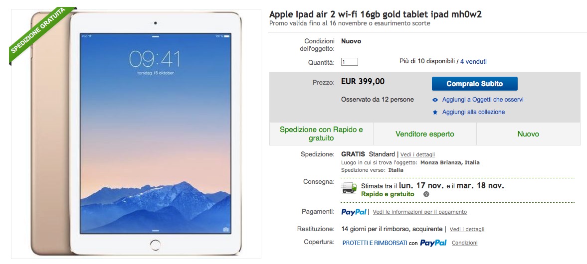 Offerta iPad Air 2
