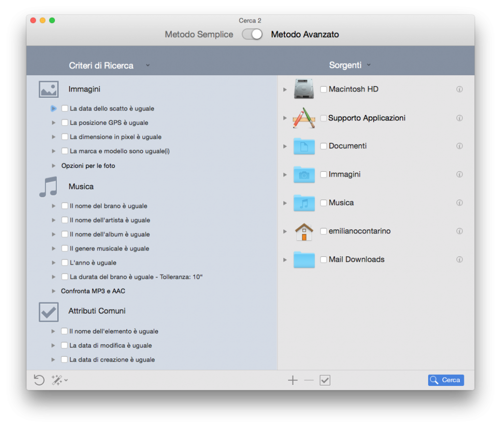 Metodo di ricerca avanzato
